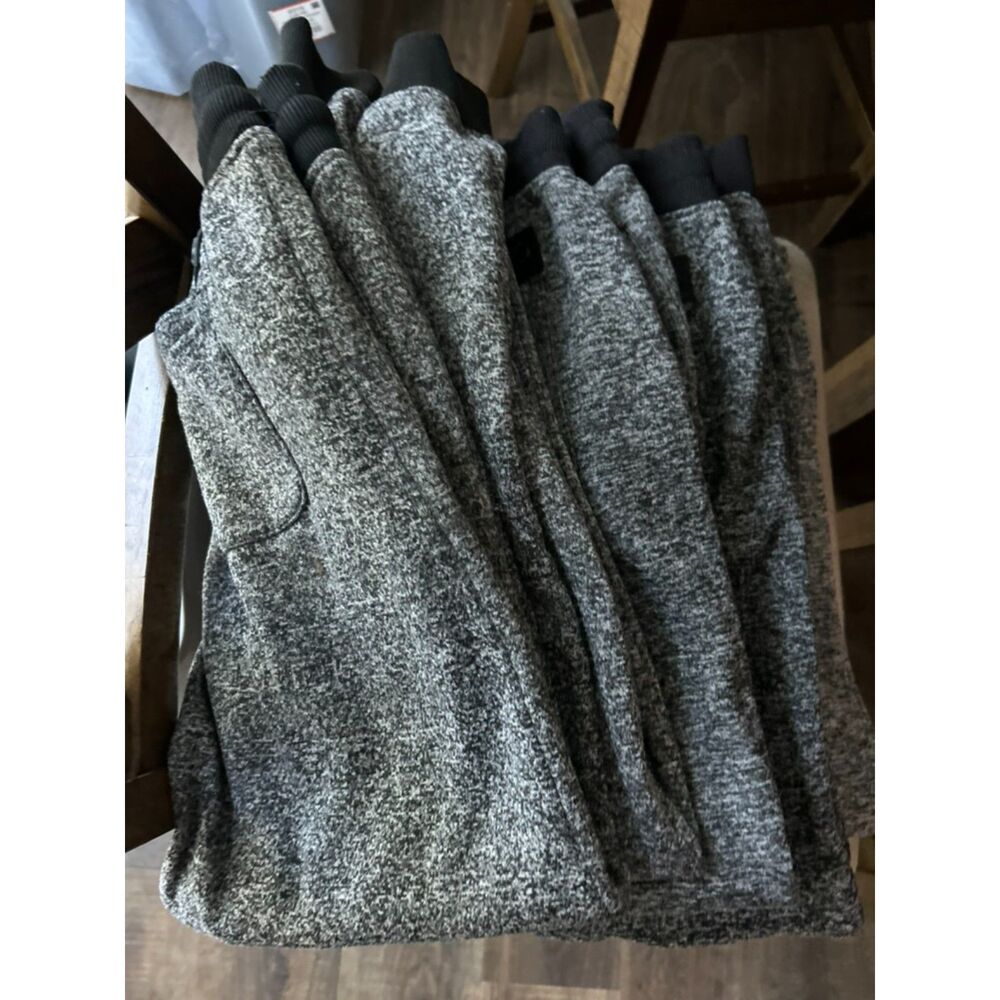 8 Pack Marled gray, black and navy open bottom sweatpants Mens Large